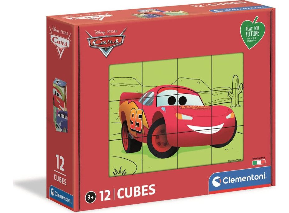 CLEMENTONI Play For Future Obrázkové kostky Auta, 12 kostek