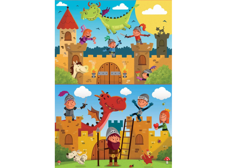 EDUCA Puzzle Draci a rytíři 2x48 dílků