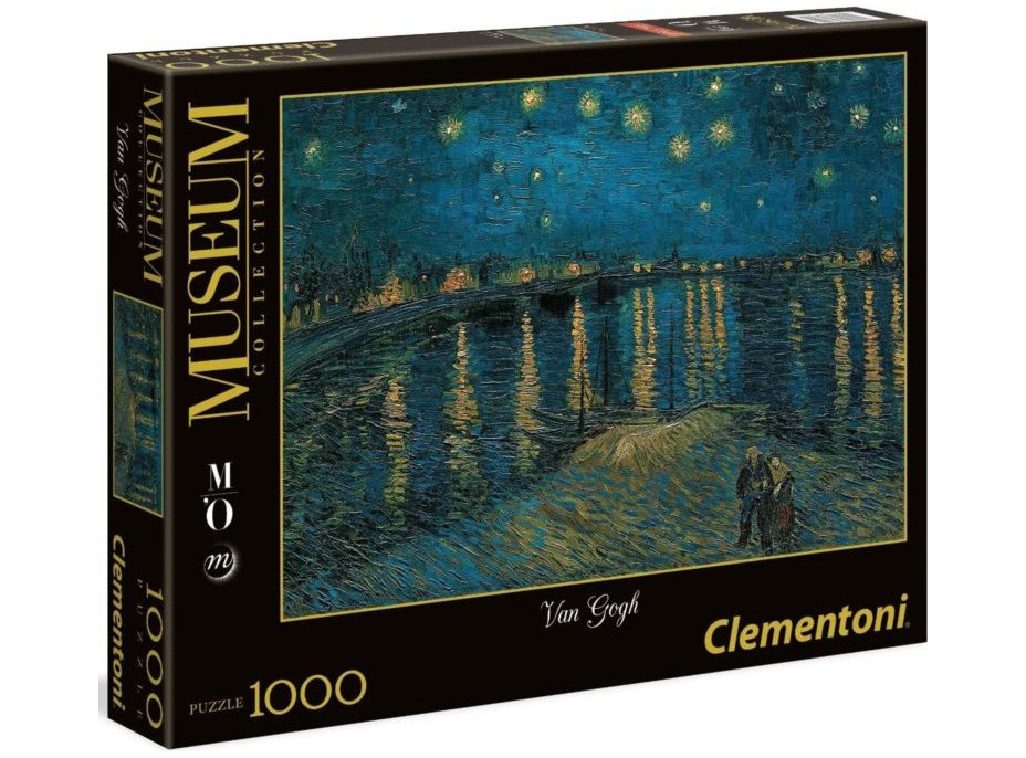 CLEMENTONI Puzzle Museum Collection: Hvězdná noc nad Rhonou 1000 dílků