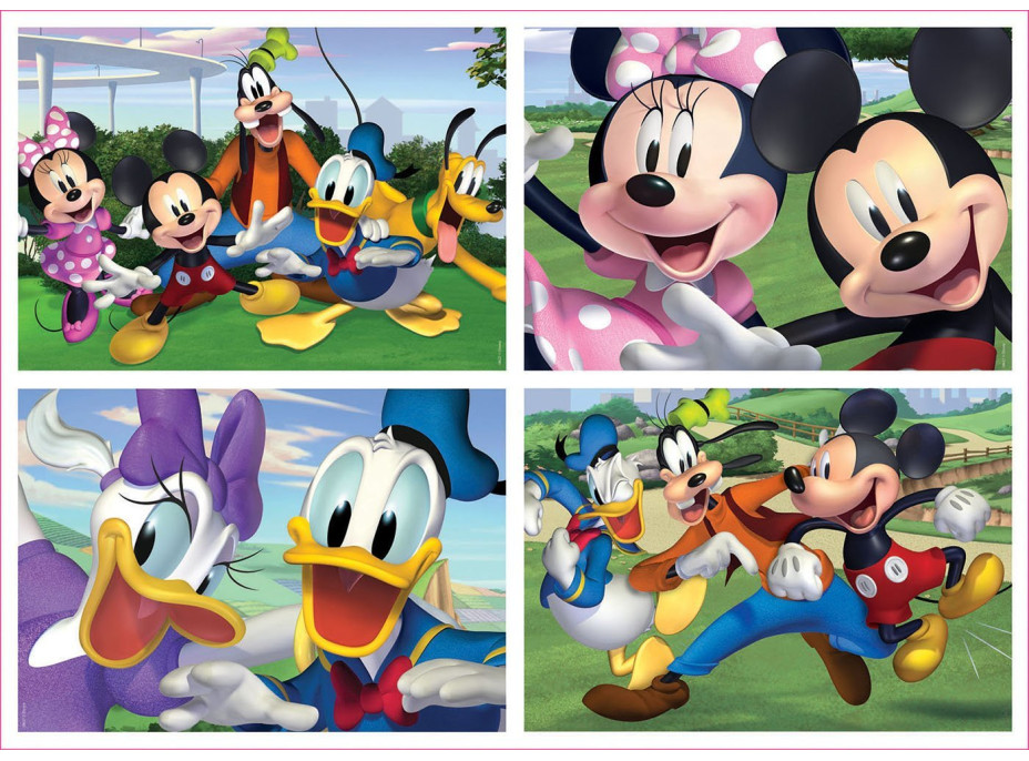 EDUCA Puzzle Mickey Mouse a přátelé 4v1 (20,40,60,80 dílků)
