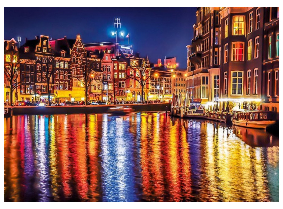 CLEMENTONI Puzzle Noční Amsterdam, Nizozemsko 500 dílků