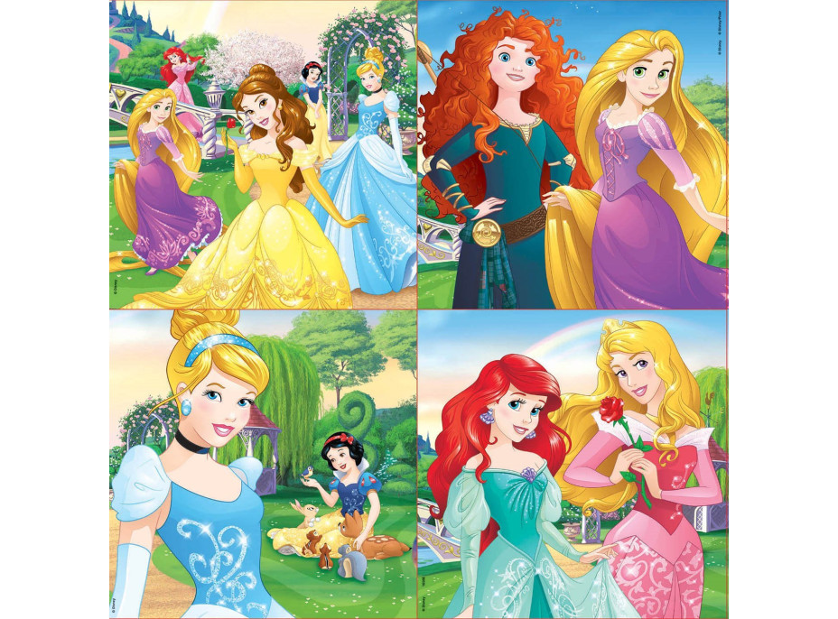 EDUCA Puzzle v kufříku Disney princezny 4v1 (12,16,20,25 dílků)
