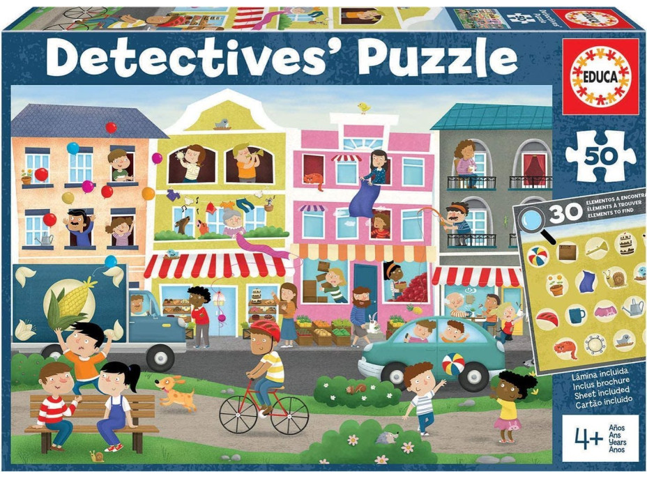 EDUCA Detektivní puzzle Město 50 dílků