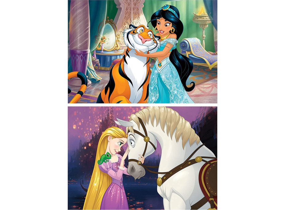 EDUCA Dřevěné puzzle Disney princezny 2x16 dílků