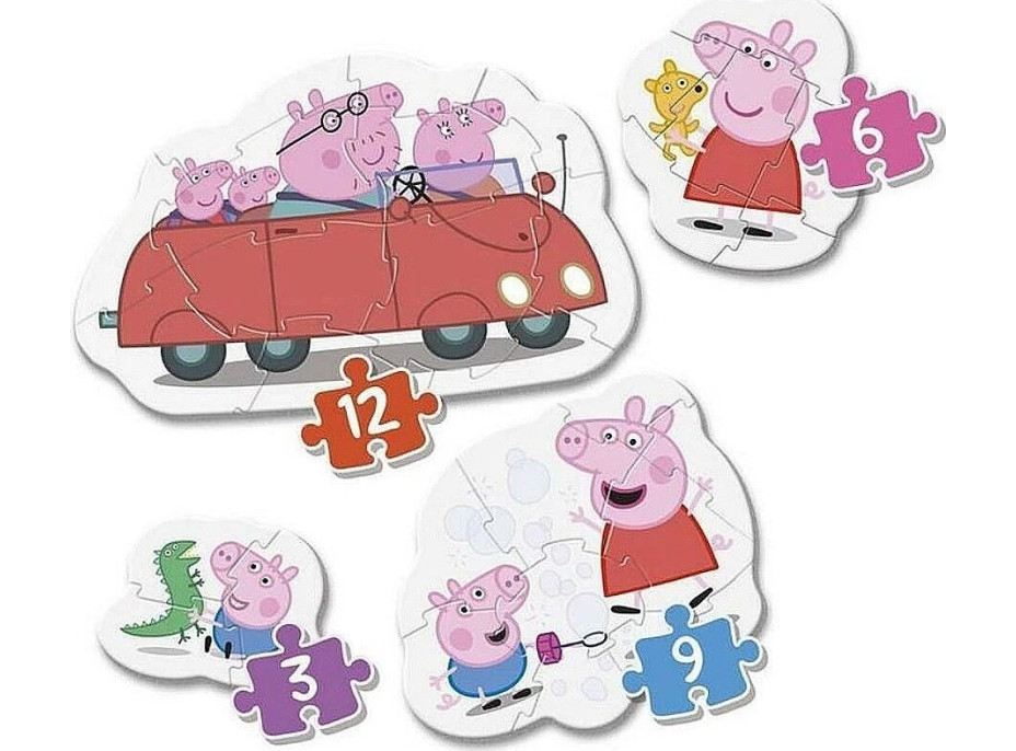 CLEMENTONI Moje první puzzle Prasátko Peppa 4v1 (3,6,9,12 dílků)