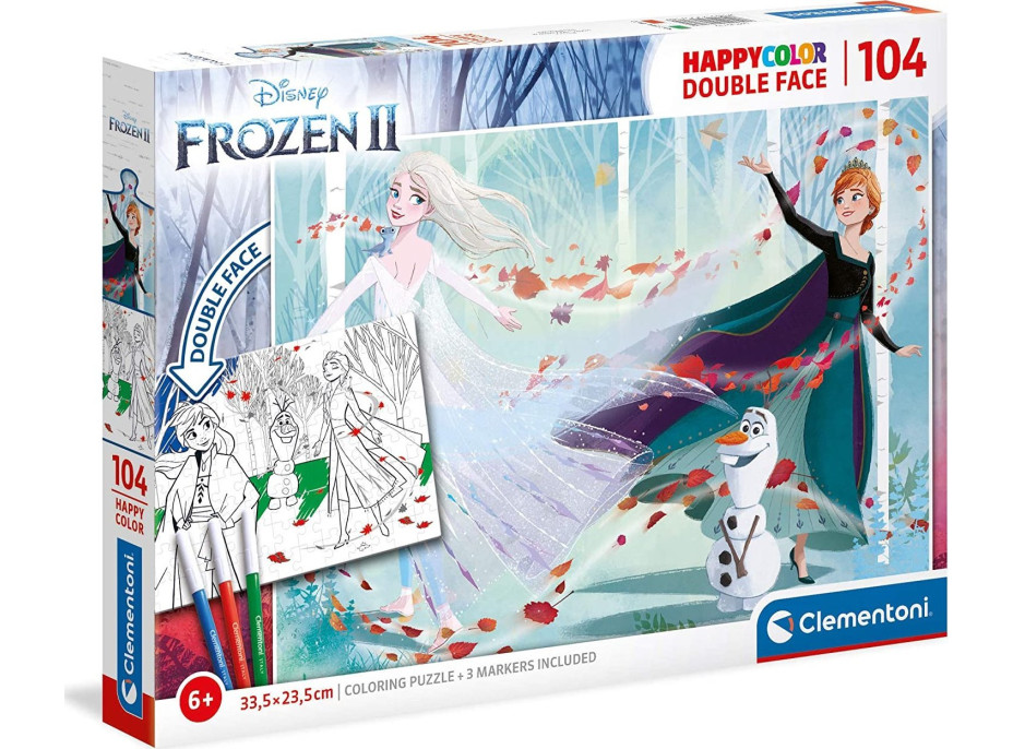 CLEMENTONI Oboustranné puzzle Ledové království 2, 104 dílků