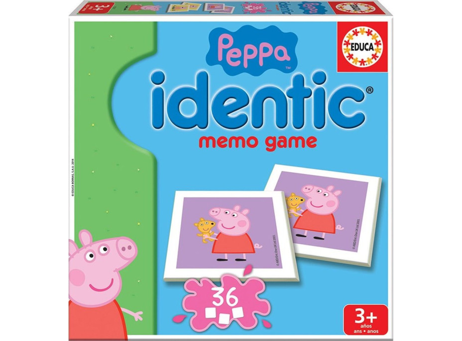 EDUCA Pexeso Prasátko Peppa 36 kartiček