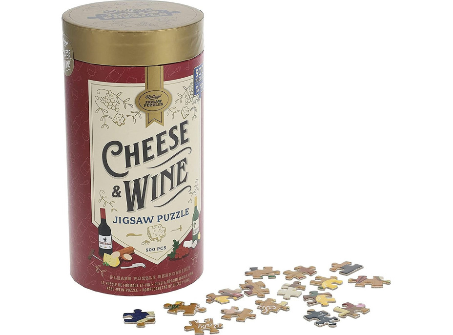 RIDLEY'S GAMES Puzzle Sýry a víno 500 dílků