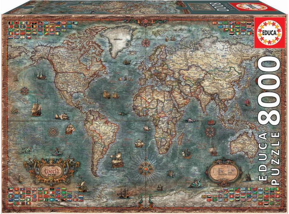 EDUCA Puzzle Politická mapa světa 8000 dílků