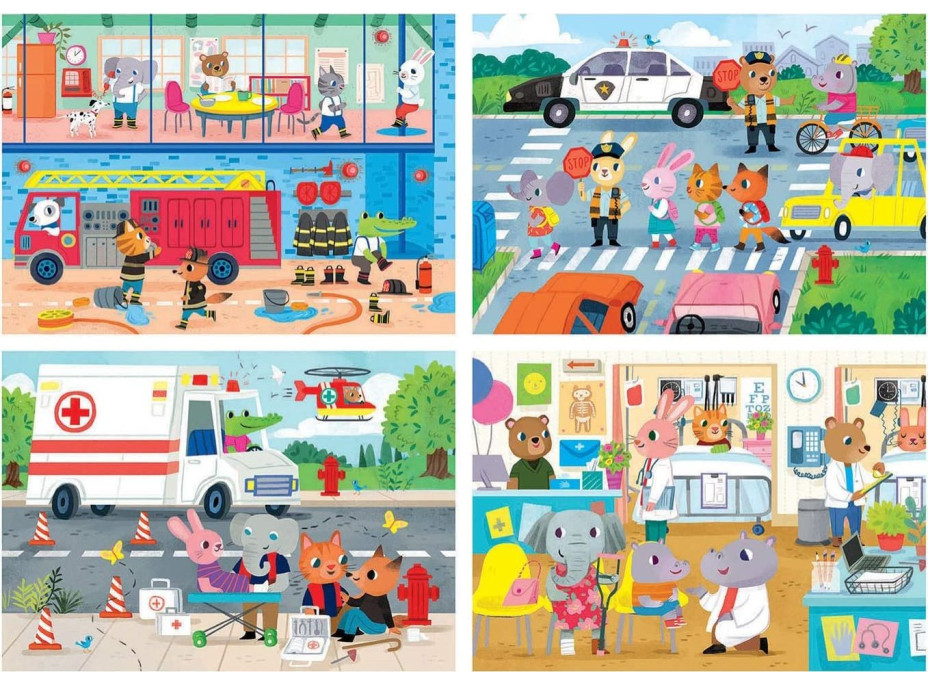 EDUCA Puzzle Hrdinové v akci 4v1 (20,40,60,80 dílků)