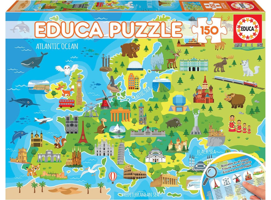 EDUCA Puzzle Mapa Evropy 150 dílků