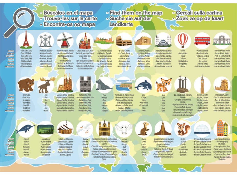EDUCA Puzzle Mapa Evropy 150 dílků
