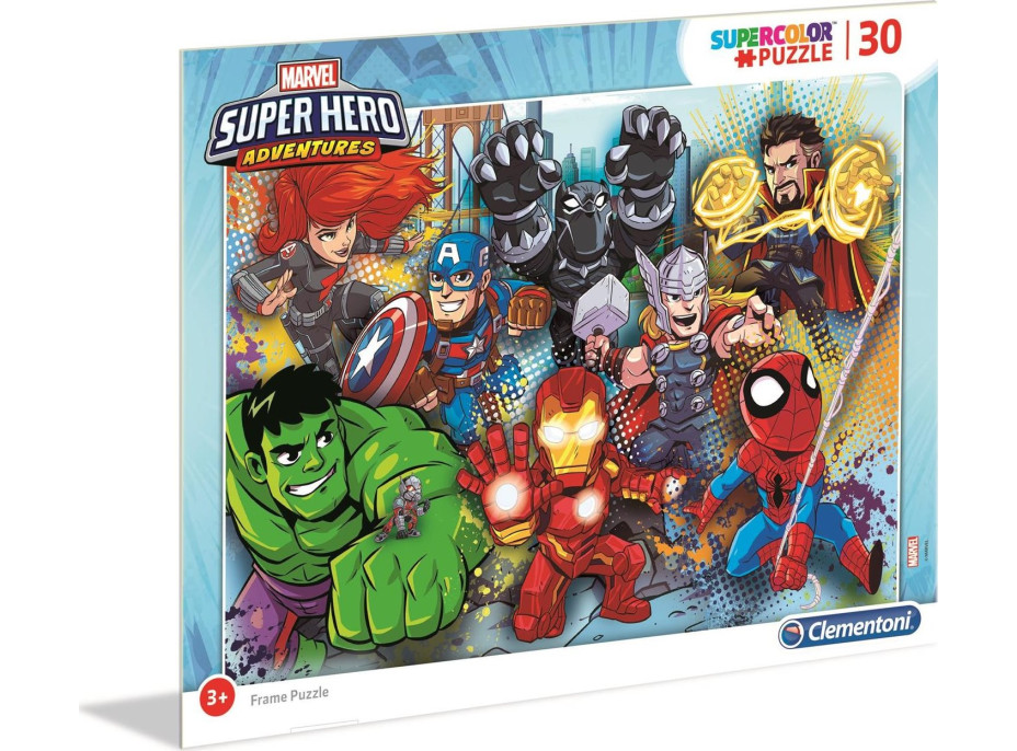 CLEMENTONI Puzzle Marvel Super Hero Adventures: Do akce 30 dílků
