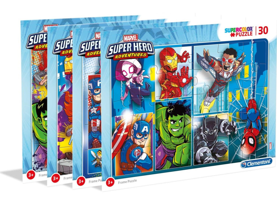 CLEMENTONI Puzzle Marvel Super Hero Adventures: Do akce 30 dílků