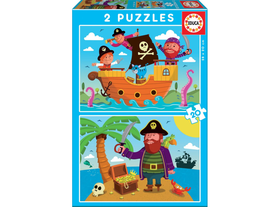 EDUCA Puzzle Piráti 2x20 dílků