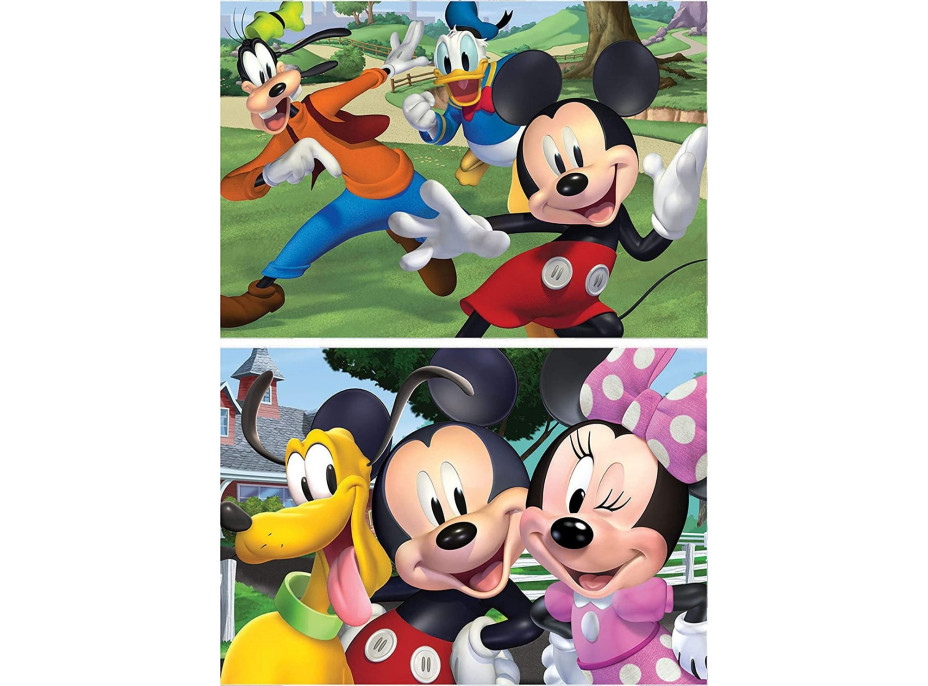 EDUCA Dřevěné puzzle Mickey a přátelé 2x50 dílků