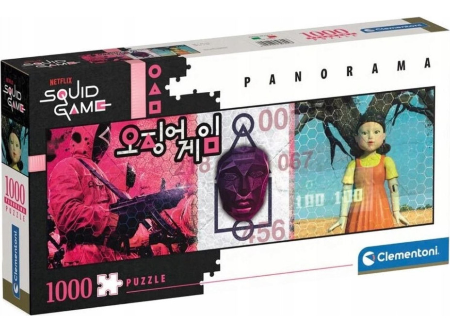 CLEMENTONI Panoramatické puzzle Netflix: Squid Game (Hra na oliheň) 1000 dílků
