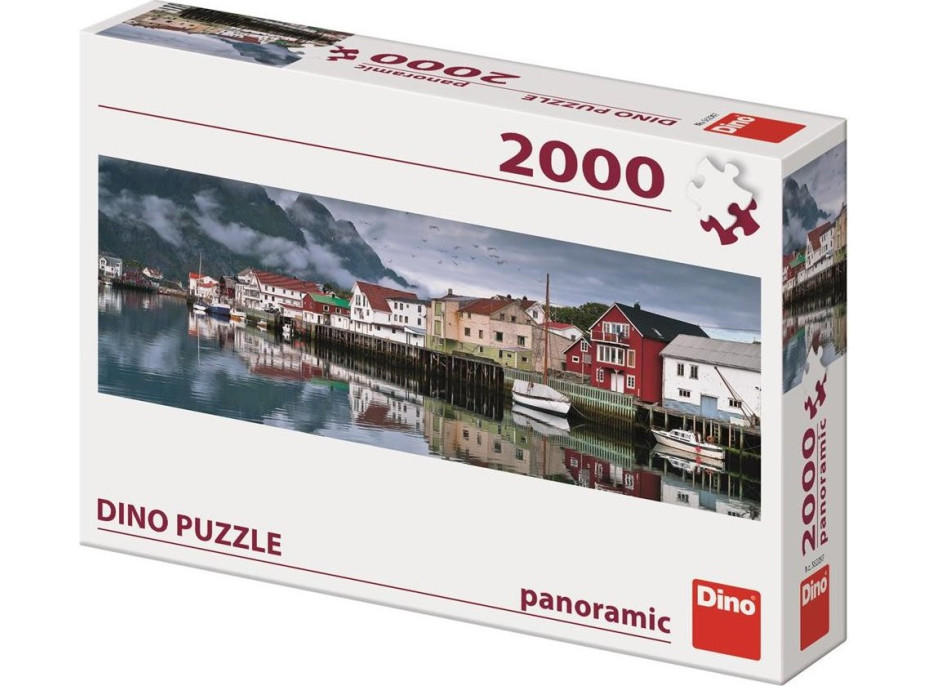 DINO Panoramatické puzzle Rybářská vesnice 2000 dílků