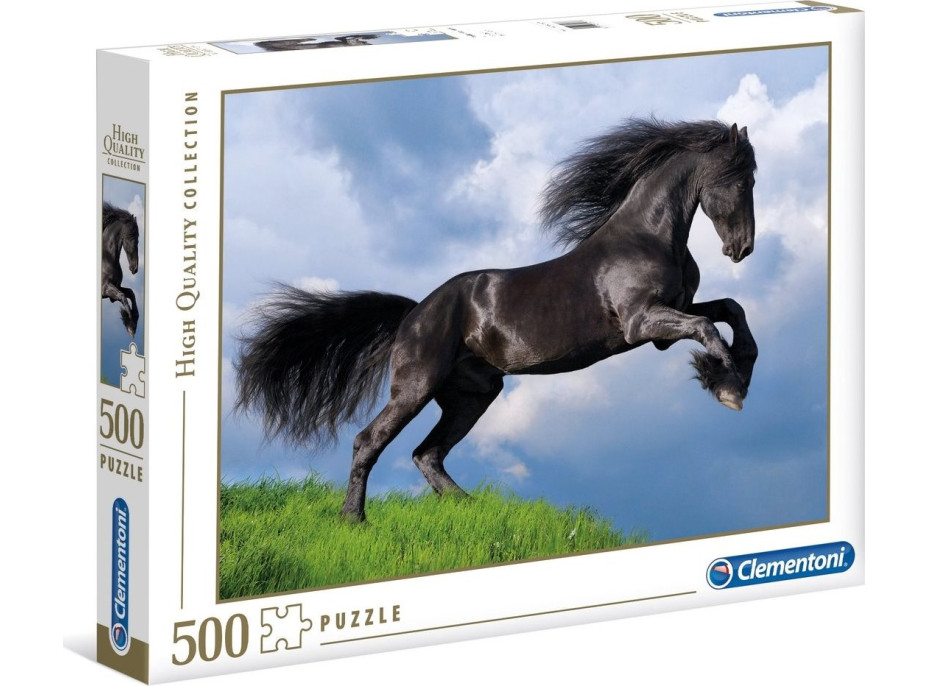 CLEMENTONI Puzzle Černý fríský hřebec 500 dílků