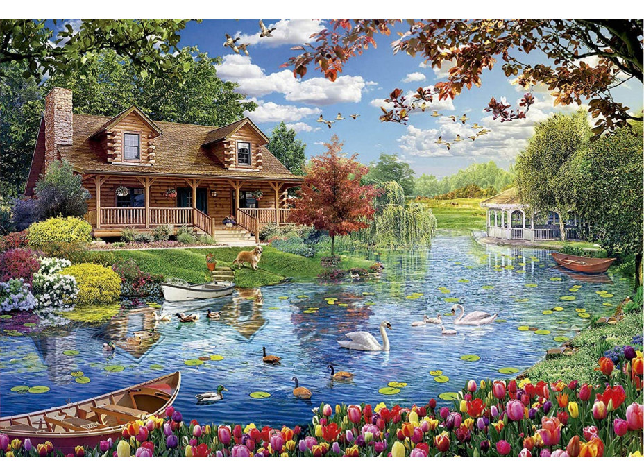 EDUCA Puzzle Dům u jezera 5000 dílků