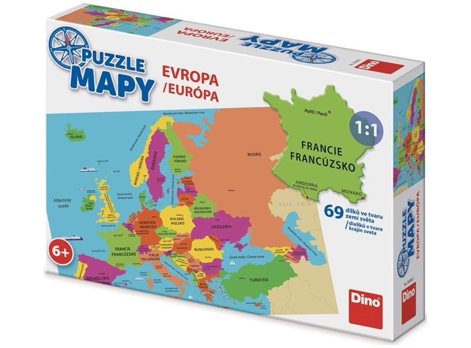 DINO Puzzle Mapy: Evropa 69 dílků