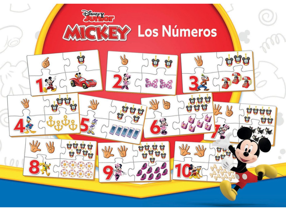 EDUCA Puzzle Mickey a přátelé: Počítání 10x4 dílků