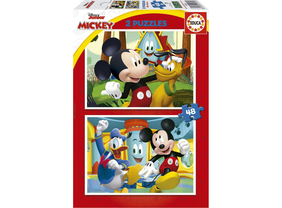 EDUCA Puzzle Mickey Mouse: Zábavní park 2x48 dílků