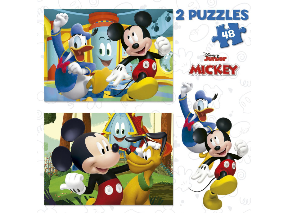 EDUCA Puzzle Mickey Mouse: Zábavní park 2x48 dílků