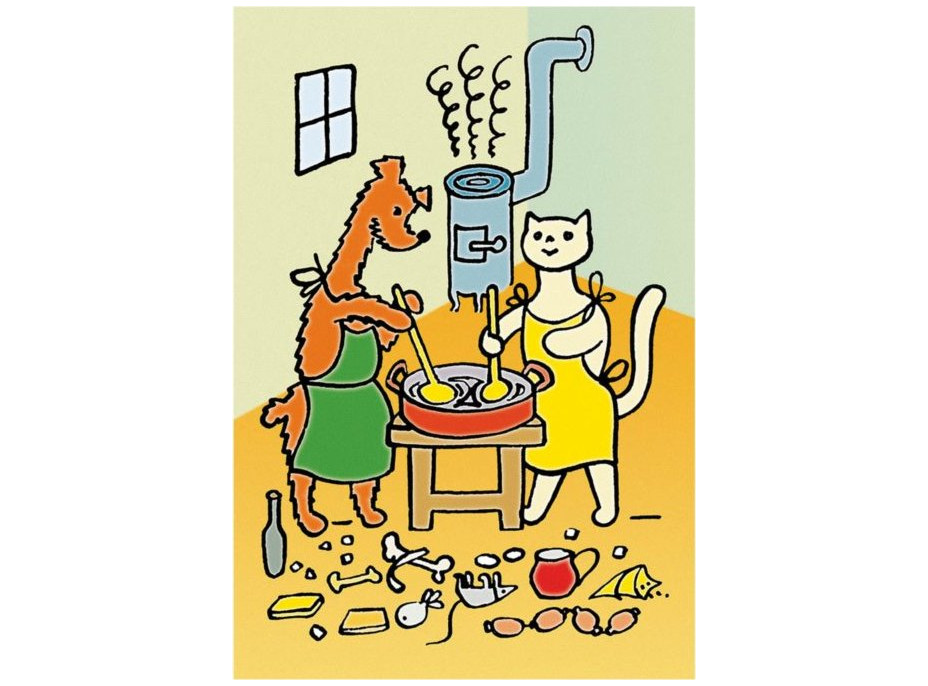 DINO Puzzle Pejsek a kočička 2x48 dílků