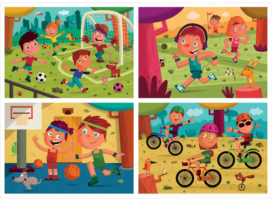 EDUCA Puzzle Sporty 4v1 (20,40,60,80 dílků)