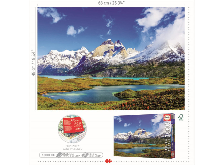 EDUCA Puzzle Torres del Paine, Patagonie 1000 dílků