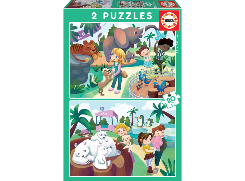 EDUCA Puzzle V Zoo 2x20 dílků