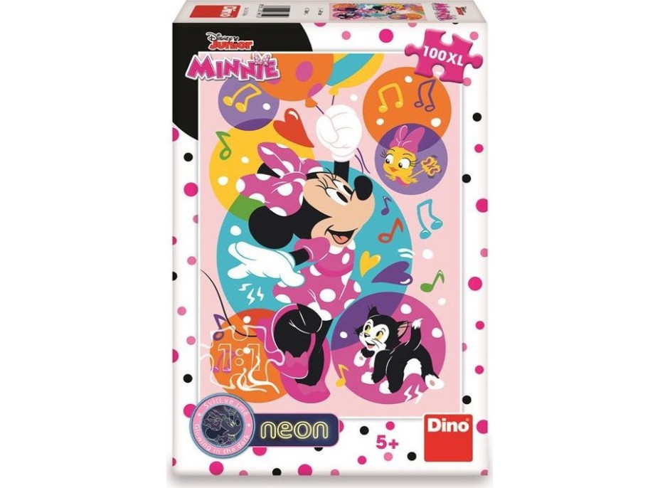 DINO Svítící puzzle Minnie a balónky XL 100 dílků