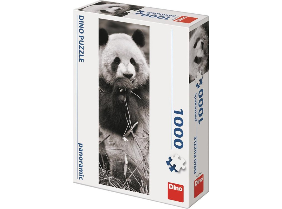 DINO Vertikální puzzle Panda v trávě 1000 dílků