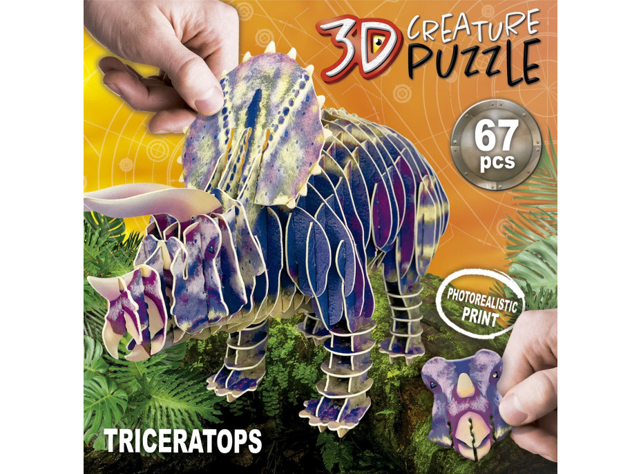 EDUCA 3D puzzle Triceratops 67 dílků