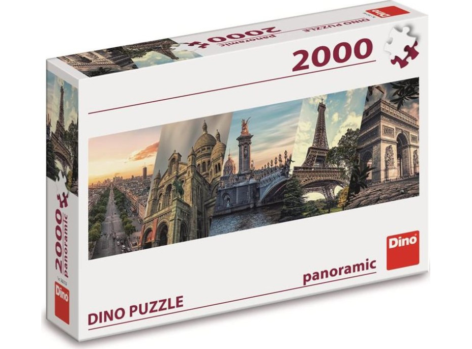 DINO Panoramatické puzzle Paříž koláž 2000 dílků
