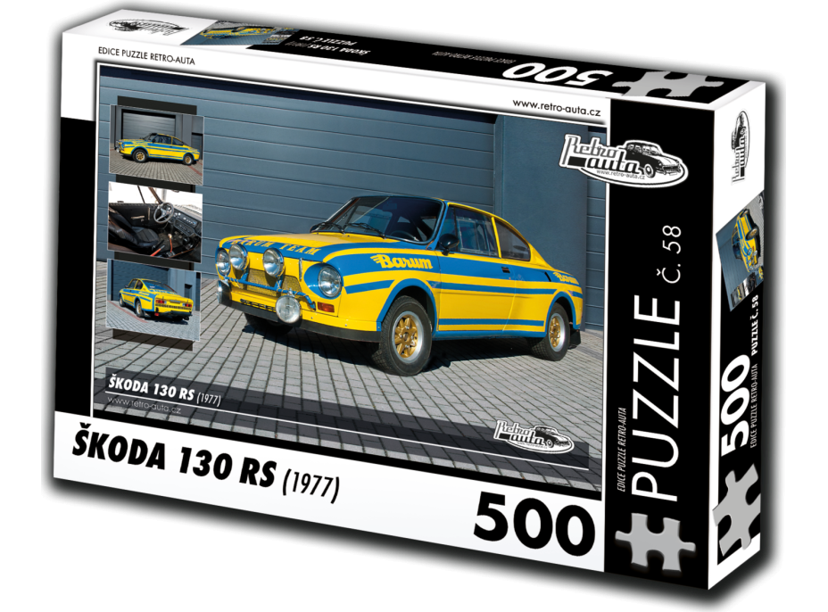 RETRO-AUTA Puzzle č. 58 Škoda 130 RS (1977) 500 dílků