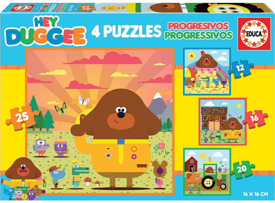 EDUCA Puzzle Hey Duggee 4v1 (12,16,20,25 dílků)