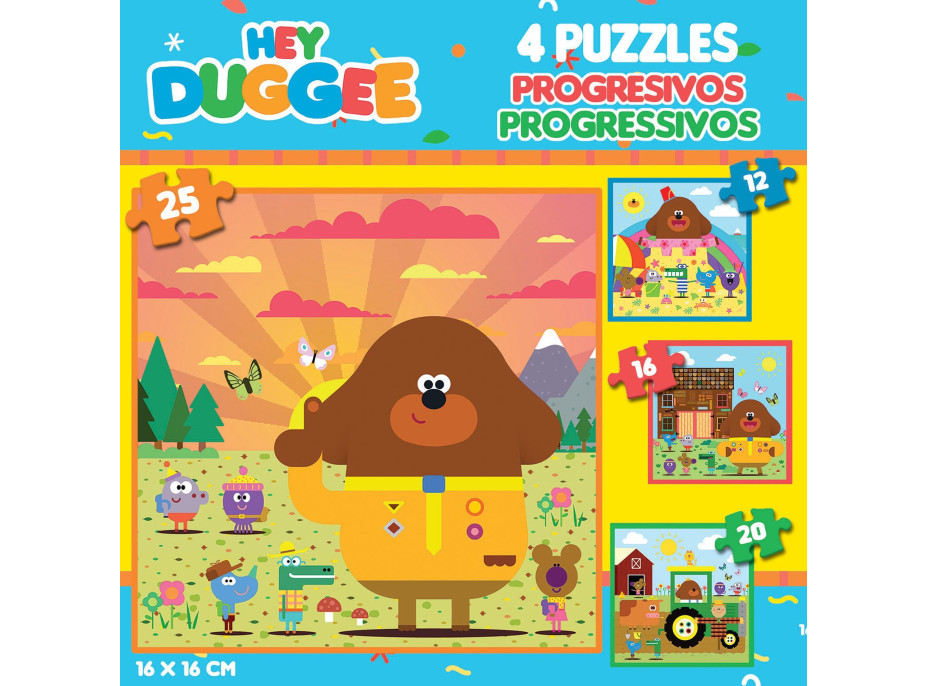 EDUCA Puzzle Hey Duggee 4v1 (12,16,20,25 dílků)