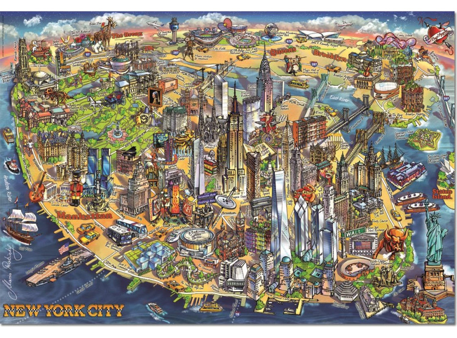 EDUCA Puzzle Mapa New Yorku 500 dílků