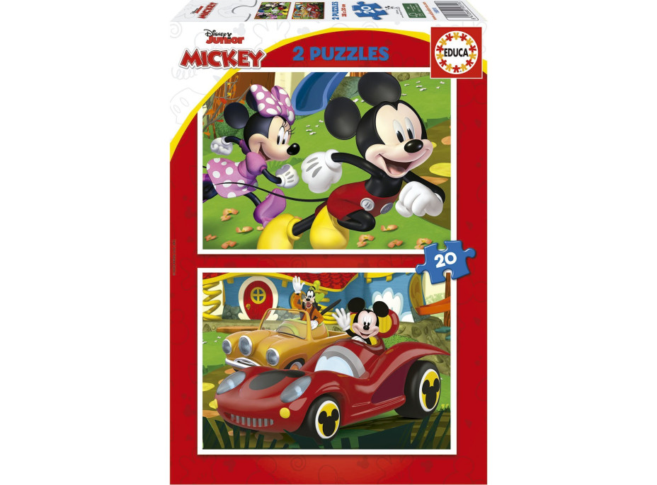 EDUCA Puzzle Mickey Mouse: Zábavní park 2x20 dílků