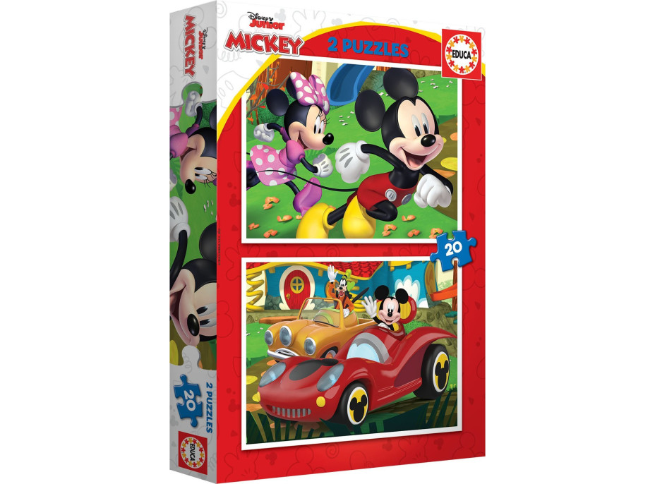 EDUCA Puzzle Mickey Mouse: Zábavní park 2x20 dílků