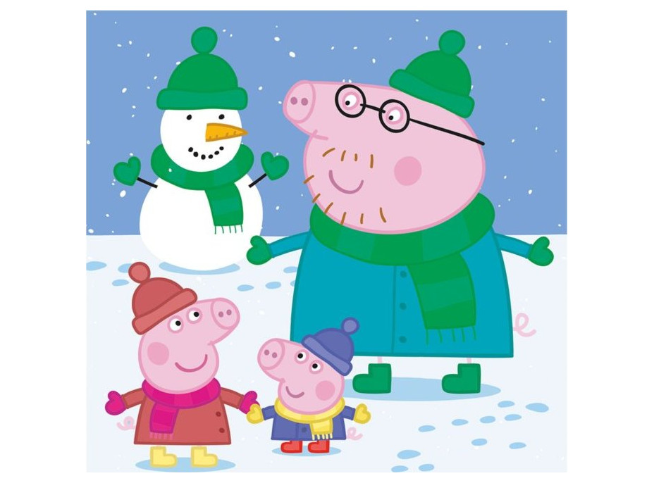 DINO Puzzle Prasátko Peppa 3x55 dílků