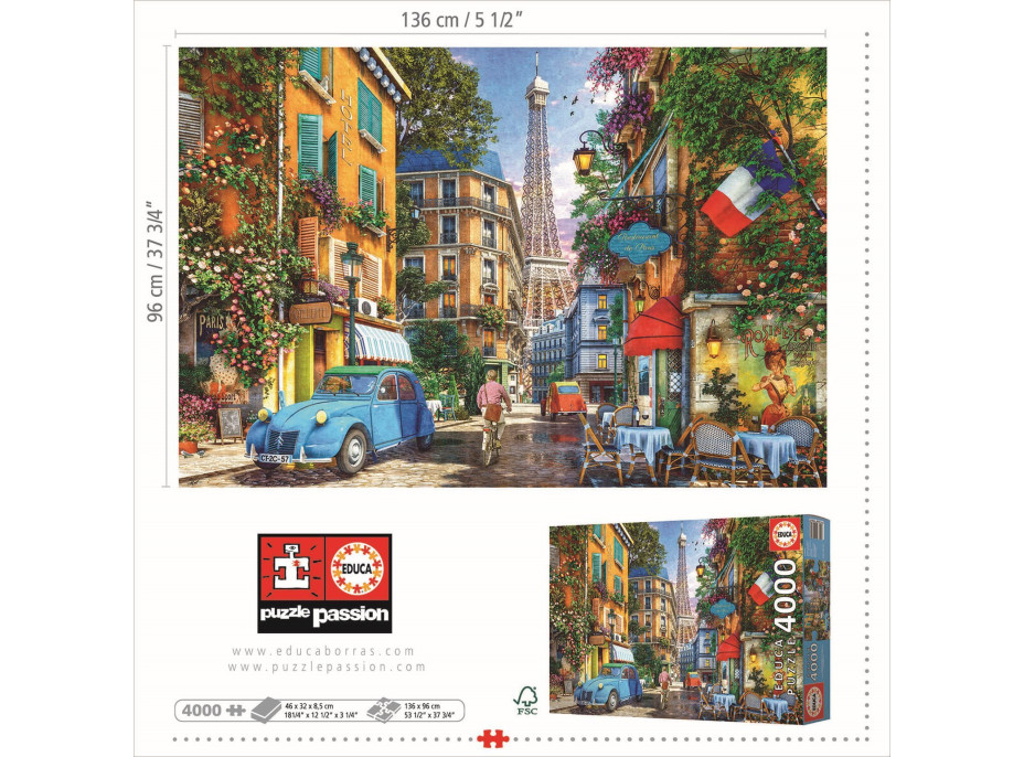 EDUCA Puzzle Staré pařížské ulice 4000 dílků