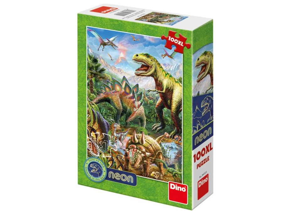 Svítící puzzle Svět dinosaurů XL 100 dílků