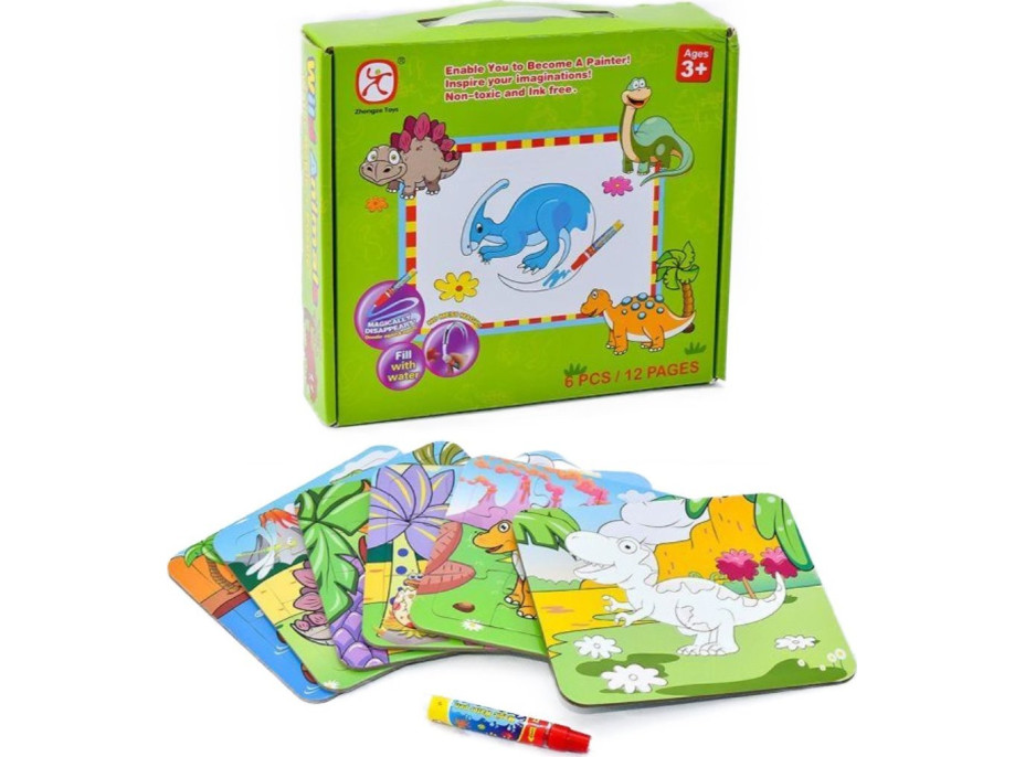 MAC TOYS Puzzle Dinosauři + vodní malování