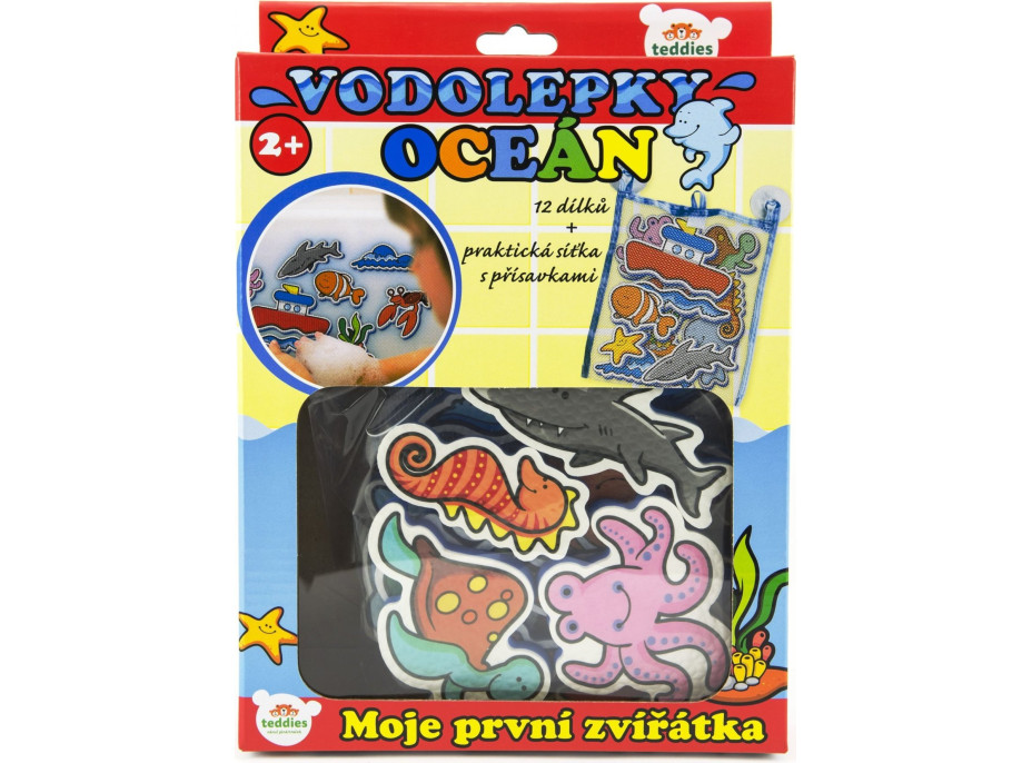 TEDDIES Vodolepky Moje první zvířátka: Oceán 12 ks + síťka