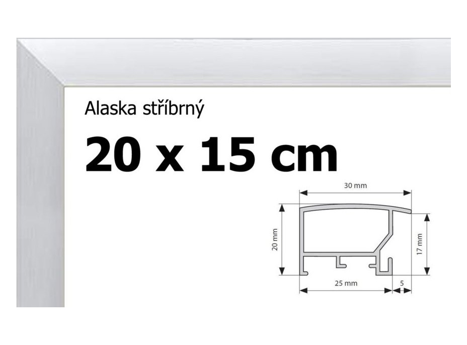 BFHM Alaska hliníkový rám 20x15cm - stříbrný