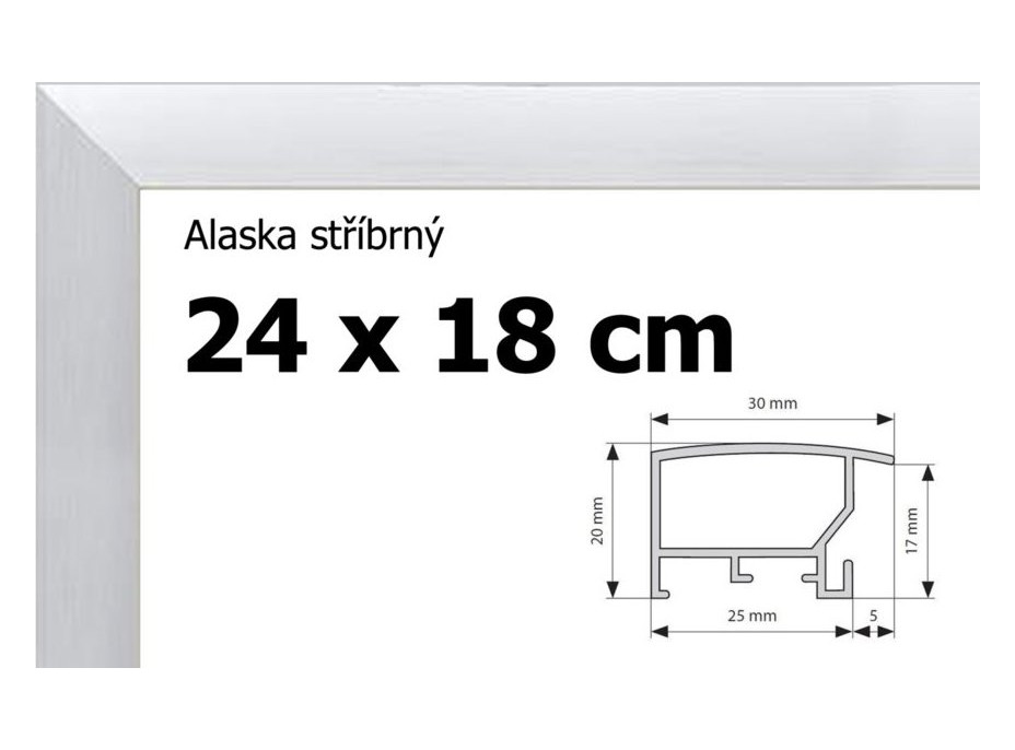 BFHM Alaska hliníkový rám 24x18cm - stříbrný