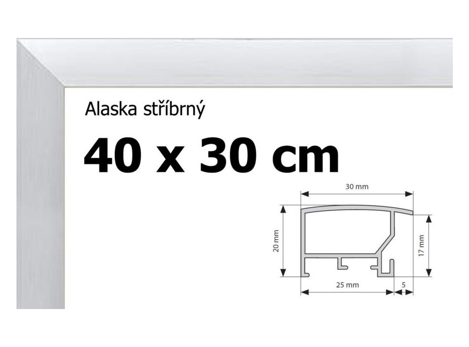 BFHM Alaska hliníkový rám 40x30cm - stříbrný